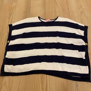 Lilly Pulitzer Navy and White Striped Poncho